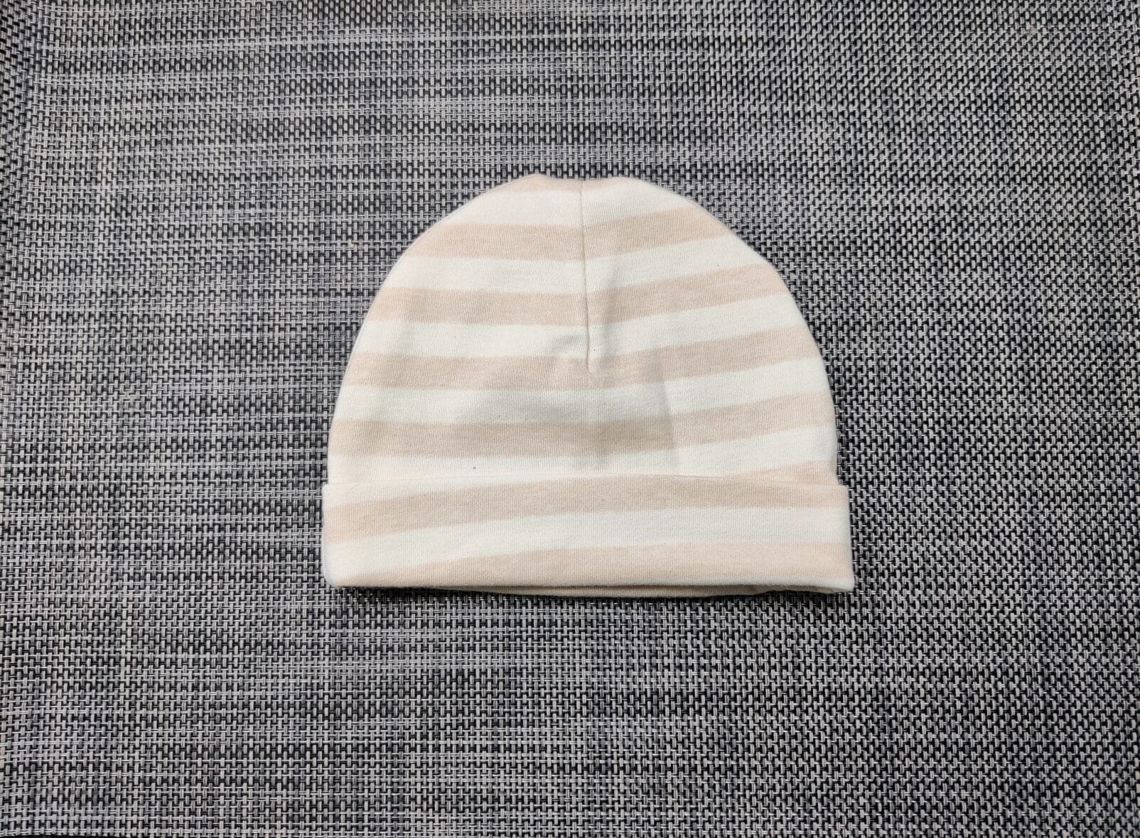 natural color organic cotton striped hat