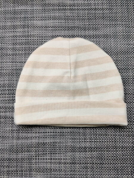 natural color organic cotton striped hat