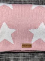 Baby Blanket Knitted Pink Organic Cotton Star