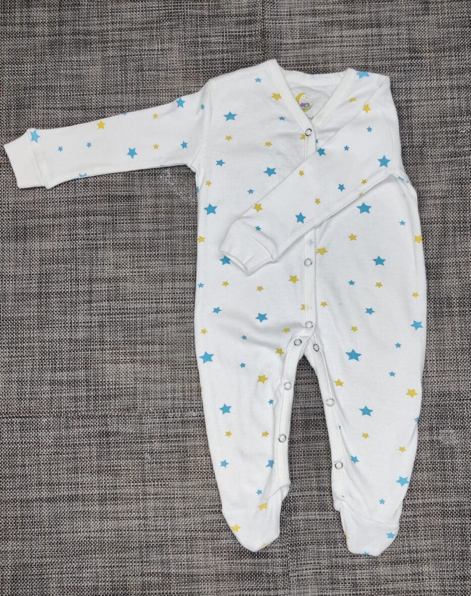 Baby Sleepsuit Organic Cotton Stars