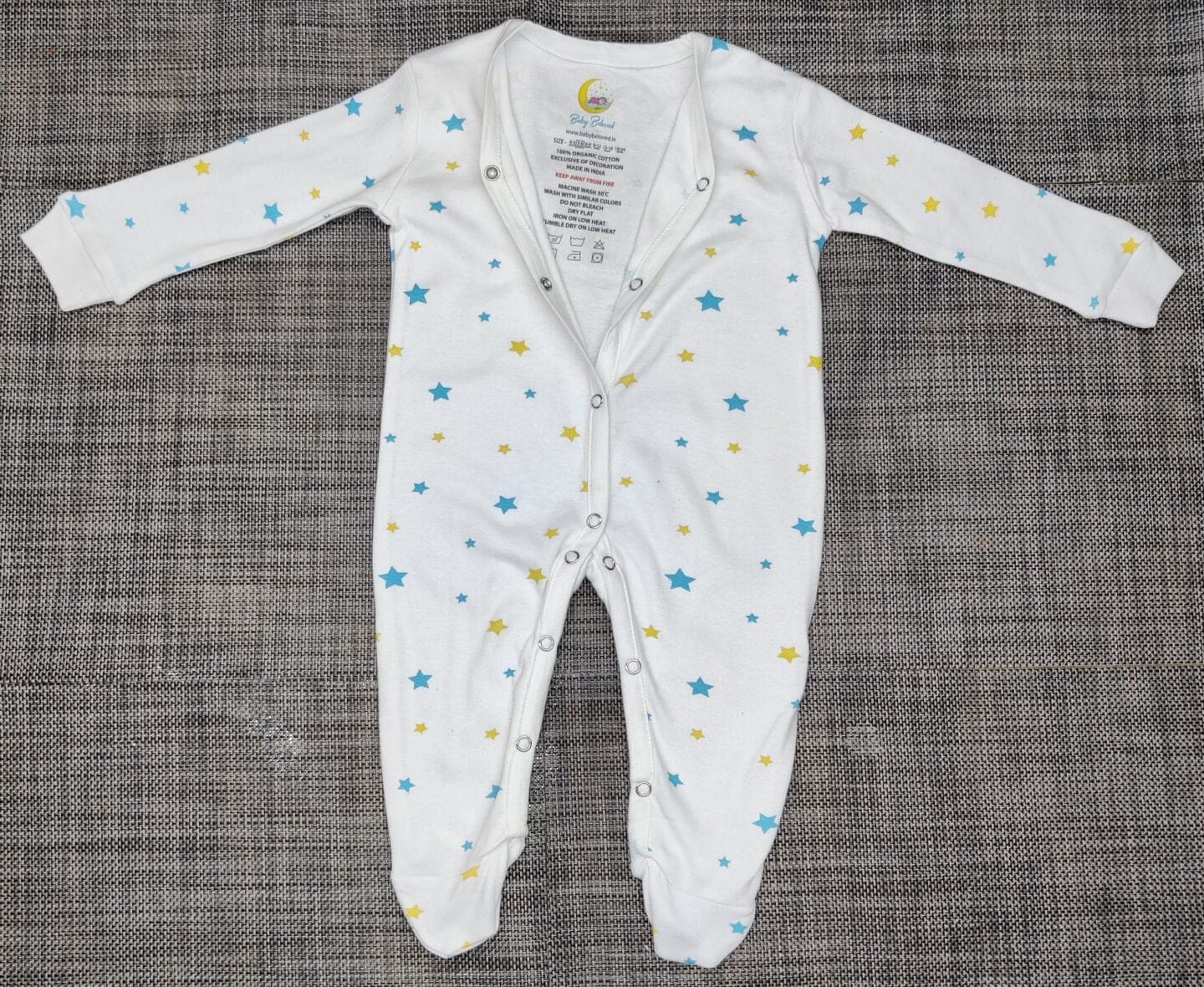 Organic Cotton Sleepsuit Stars