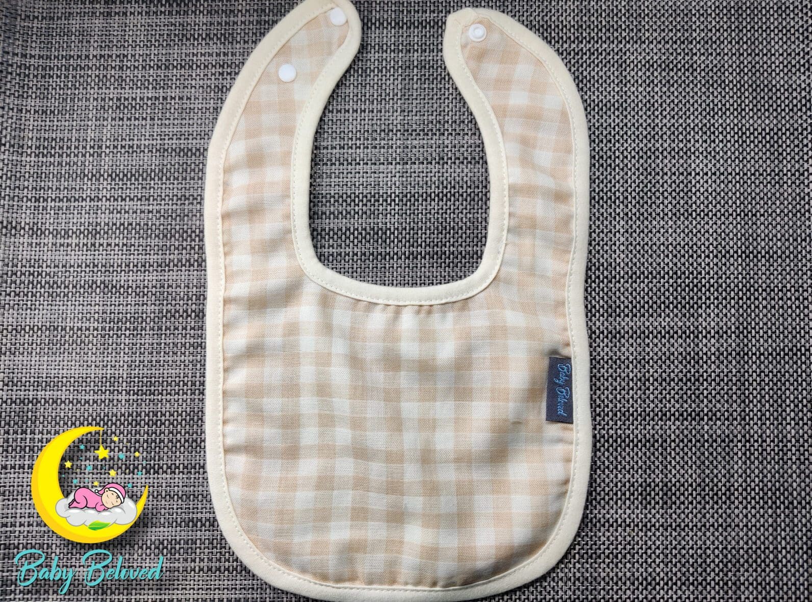 Natural Color Organic Cotton Striped Baby Bib