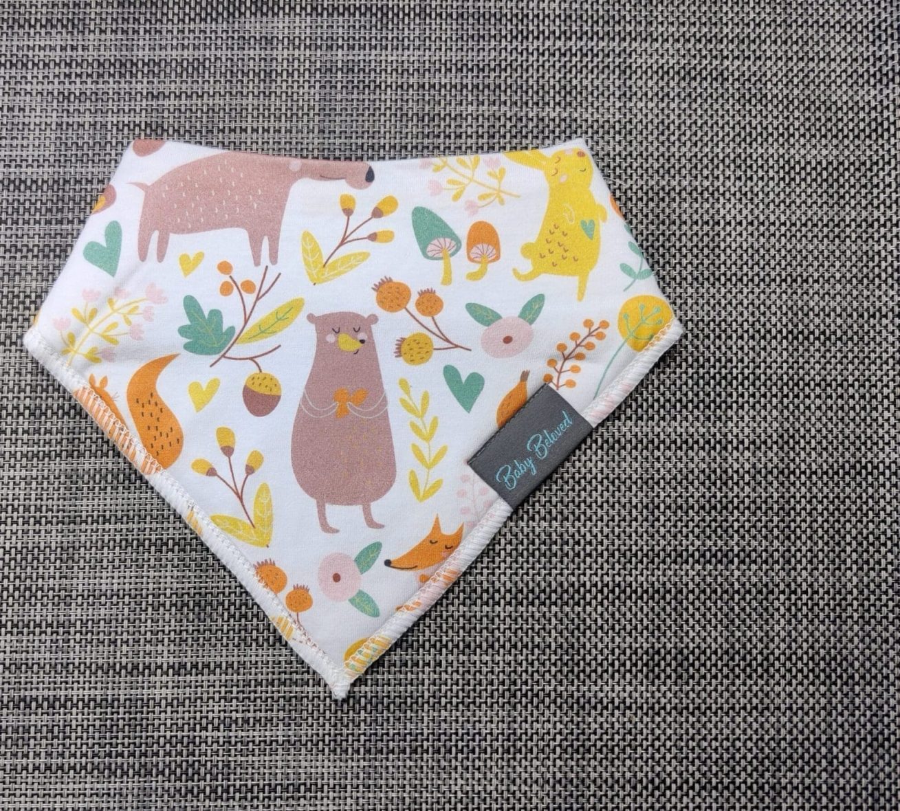 Dribble Proof Bandana Bib Wondrous Woodland Organic Cotton 3 Layer