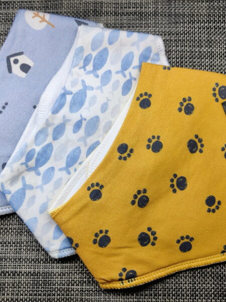 Dogs and Fish Organic Cotton Dribble Proof Bib pack