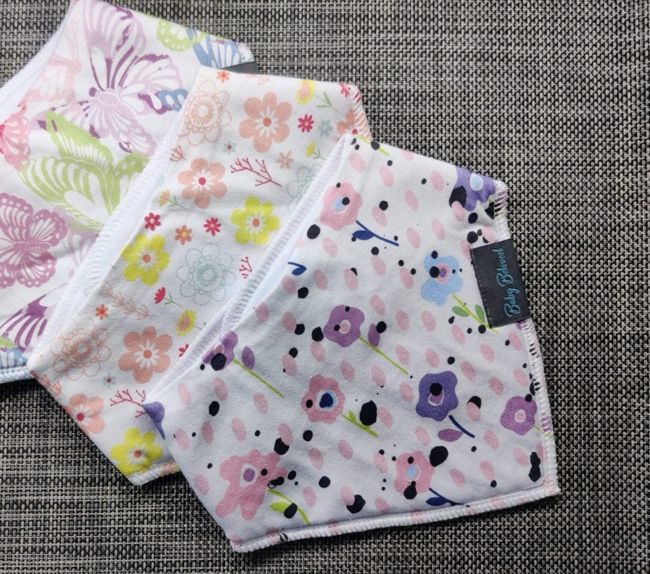 Flower Organic Cotton Dribble Proof Bib pack