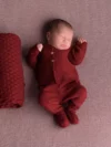 Burgundy Check Baby Blanket