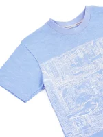 Easy-Dressing T-Shirt Organic Cotton Love BCN Perfect Blue