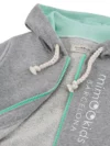 Montessori Easy-Close Hoodie Organic Cotton, Grey / Mint