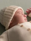 Newborn Baby Hat Ecru White  Organic Cotton