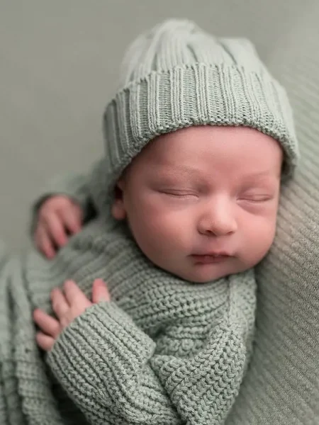mint newborn baby hat organic cotton