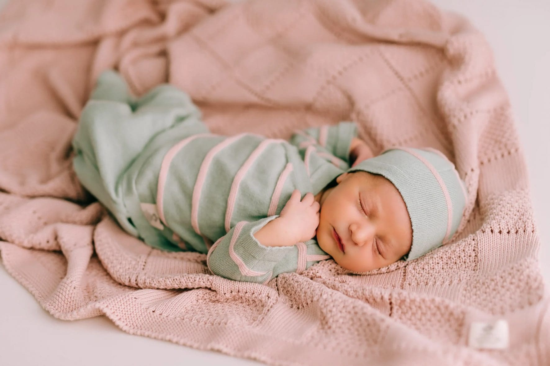 Pink plaid baby blanket