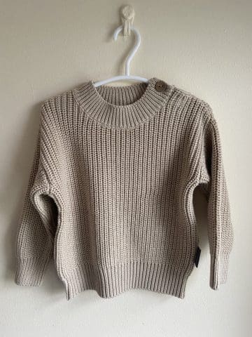 beige oversize knit sweater