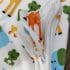 picture of organic cotton baby sleeping bag with animals print. picture of the zip