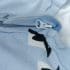 picture of a baby sleeping bag, blue with polar bear design and ykk zip