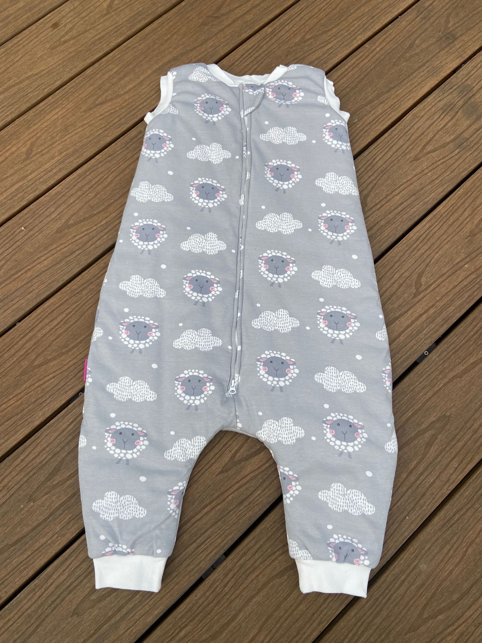 2.5 Tog Baby Sleeping Bag Grey Sheep – Organic Cotton