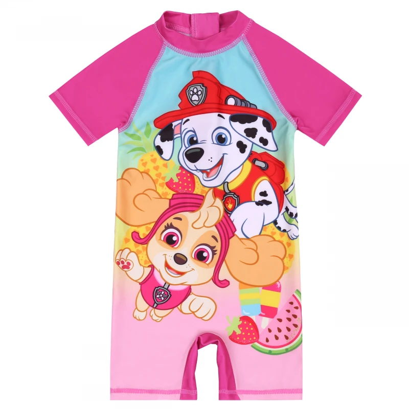 Paw Patrol Pink Short Sleeve UV50 Swimsuit